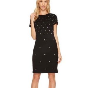 Michael Kors Black Studded Sheath Dress Small